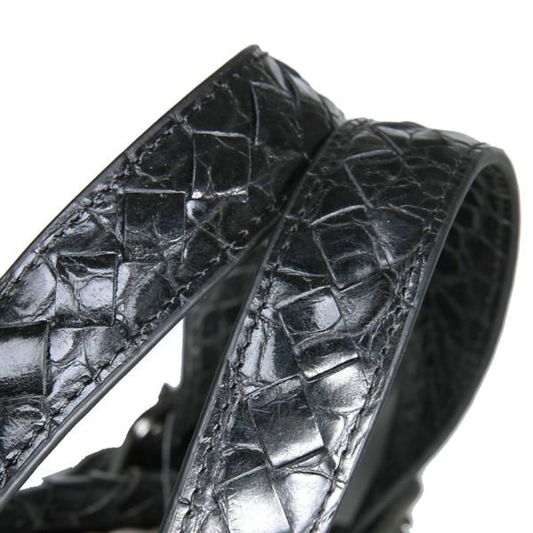 Bottega Veneta nero waxed leather briefcase 16043 black - Click Image to Close
